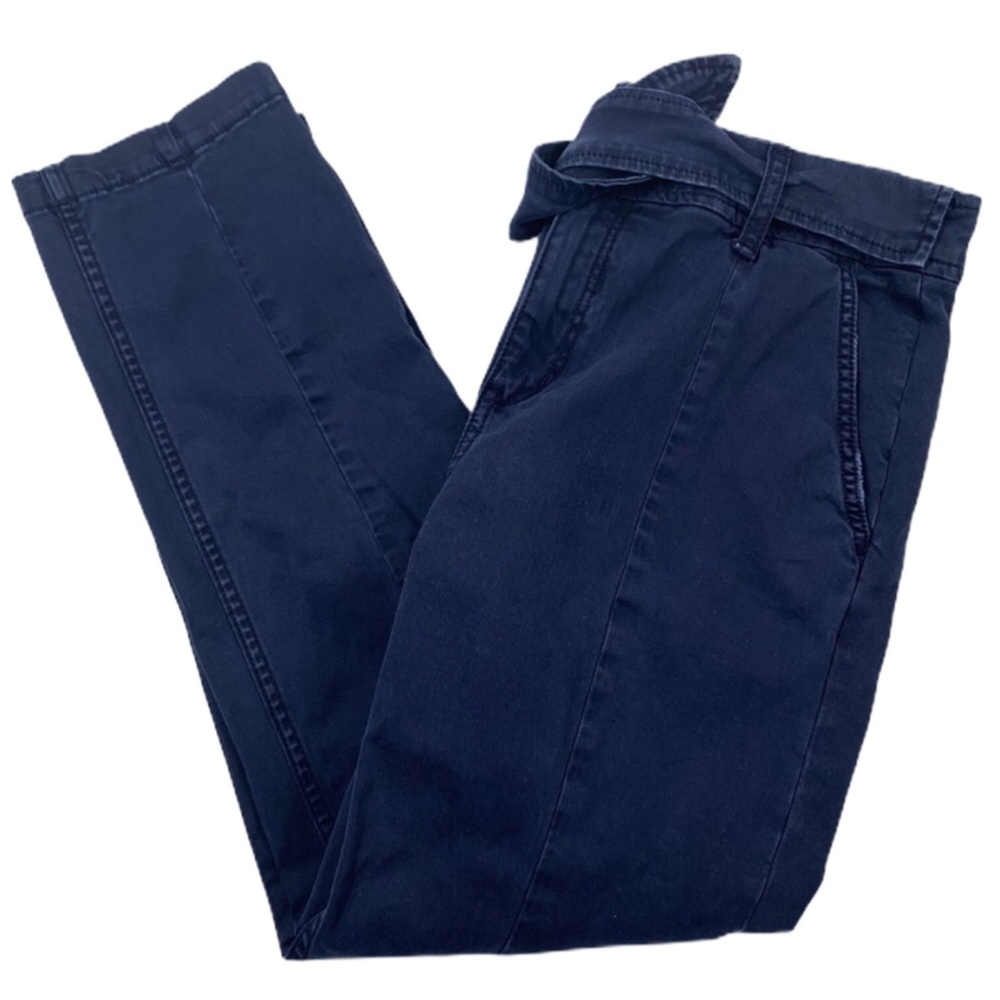 {Anthropologie} Blue Tie Waist Skinny Pants
